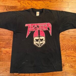 Vintage Trojans Football Helmet Graphic T Shirt Black Mens Large